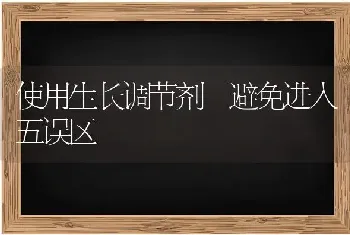 使用生长调节剂 避免进入五误区