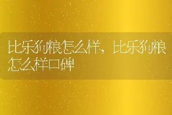 比乐狗粮怎么样,比乐狗粮怎么样口碑