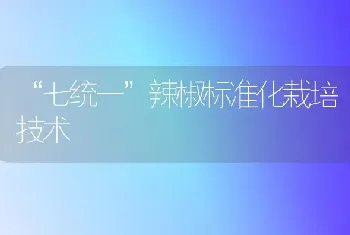 “七统一”辣椒标准化栽培技术