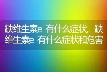 缺维生素e有什么症状