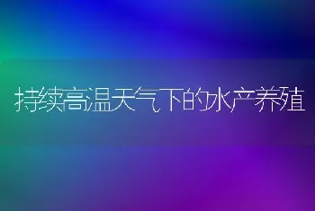 持续高温天气下的水产养殖